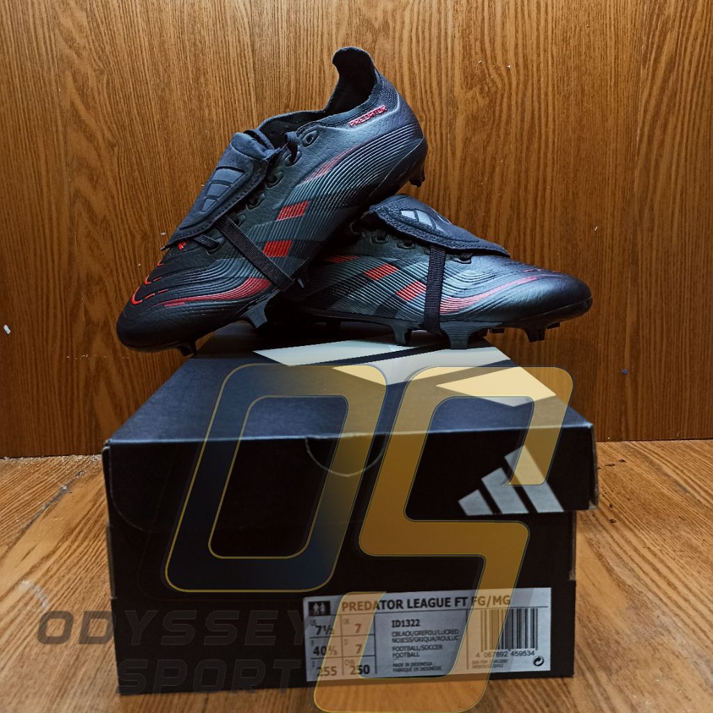 Sepatu BOLA ADIDAS PREDATOR LEAGUE FT (Black/Red/Silver) 100% ORIGINAL