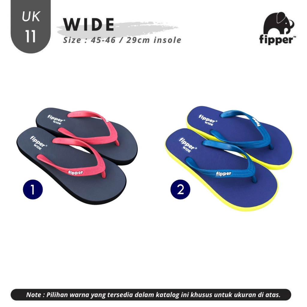 Fipper Wide Sandal Jepit Pria UK 11 (Size 45-46)