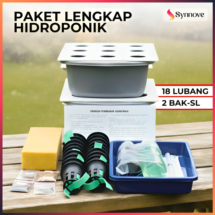 Paket Hidroponik 18 Lubang 2 Bak LENGKAP Rockwool Hidroponik Paket Hidroponik Pemula Lengkap