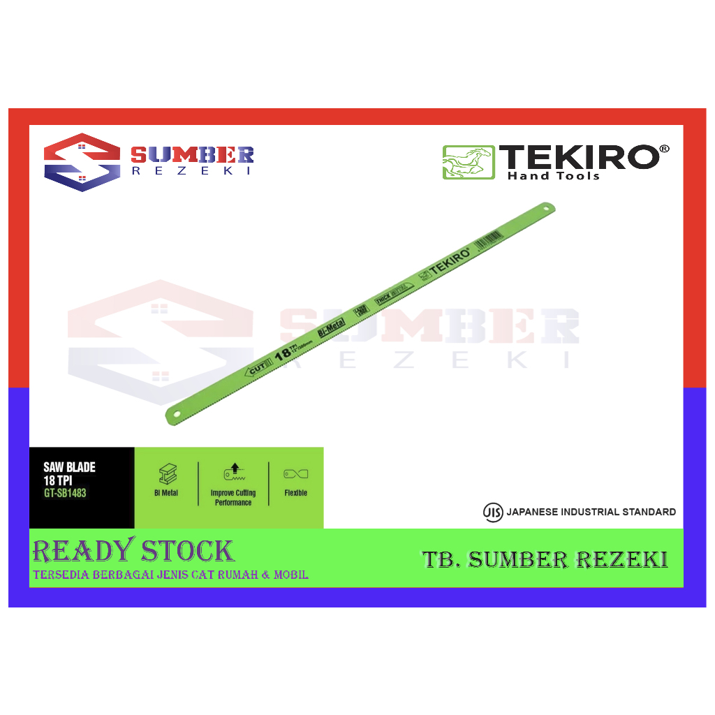 TEKIRO MATA GERGAJI BESI 18 TPI - TANGAN 12 INCH /MATA GERGAJI BESI