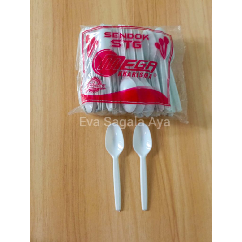 Sendok Teh putih susu. Sendok kecil STG Mega. Isi 100 pcs