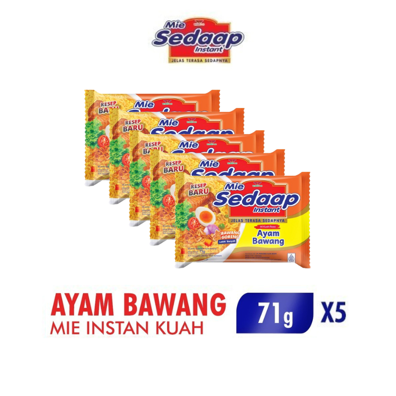 Sedaap Mie Instan Ayam Bawang Bag 71 gr x5