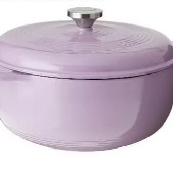 Lodge 6 Quart Enameled Cast Iron Dutch Oven with Lid – Dual Handles – Oven Safe up to 500° F or on S