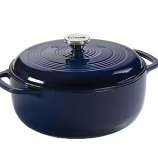 Lodge EC6D32 Enameled Cast Iron Dutch Oven, Indigo, 6 Quart
