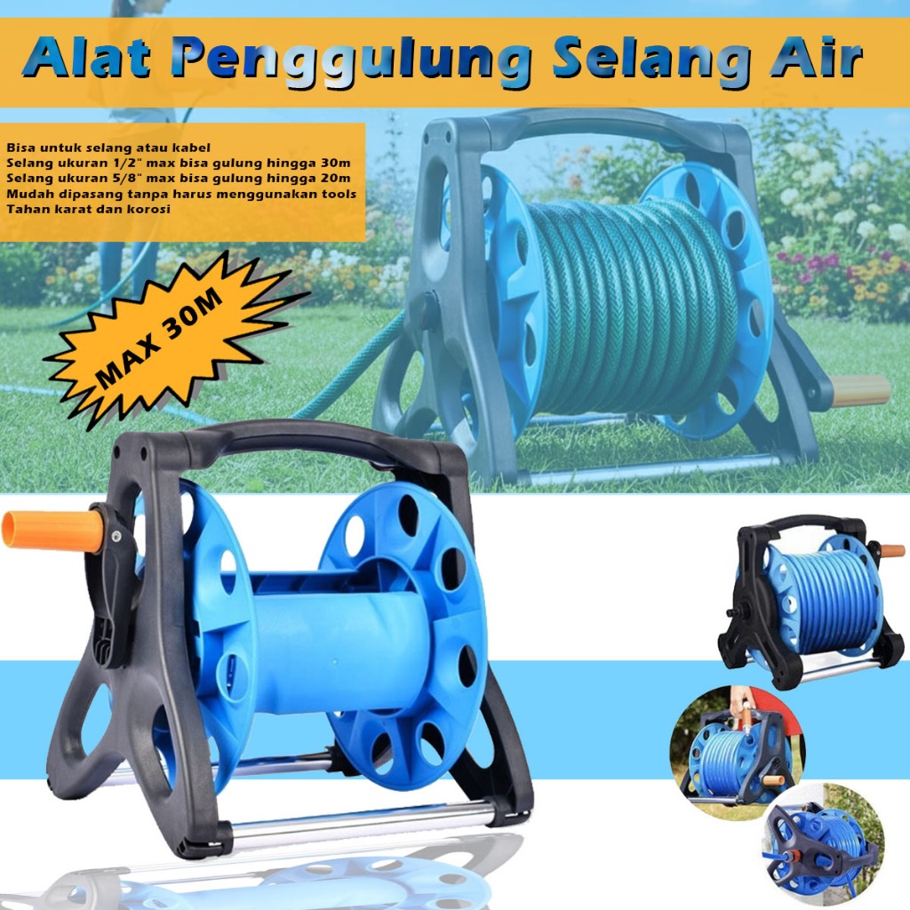 Alat Penggulung Selang Air - Gulungan Selang Air - Alat Pemutar Selang Portable Anti Kusut - Gulunga