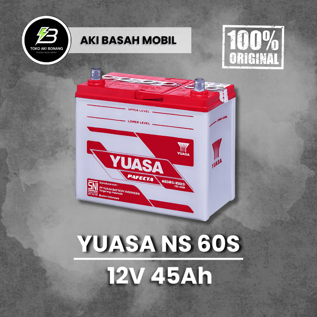 Aki basah mobil Yuasa NS 60S (12V 45Ah)