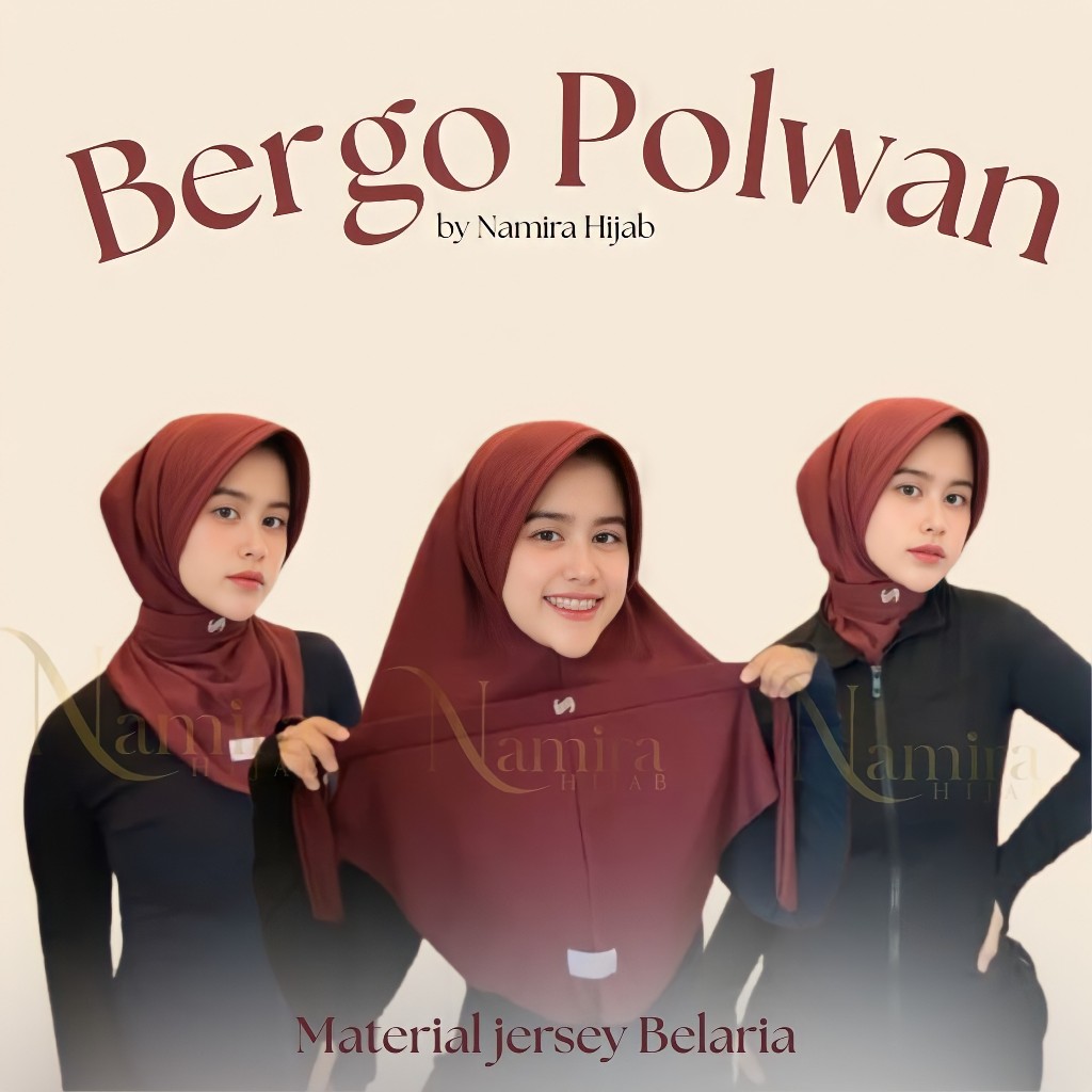 Namira Hijab/Bergo Polwan/Hijab Dinas Polwan Tali Leher/Material Premium