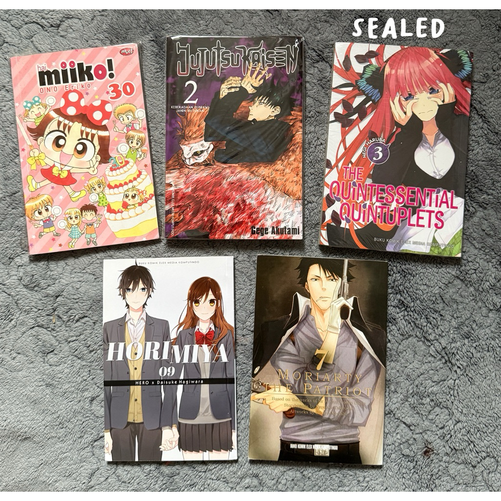 komik manga hai miiko jujutsu kaisen the quintessential quintuplets horimiya gotoubun no hanayome mo