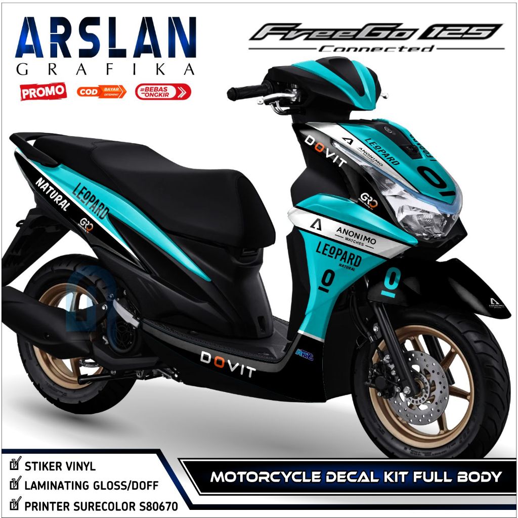 Stiker Decal Motor Yamaha Freego 2023 Full Body Keren Stiker Freego 2023 Design Variasi Leopard