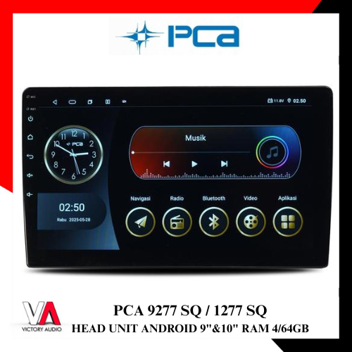 Head Unit Android 9&10 inch PCA 9277 SQ / 1277 SQ Ram 4GB Rom 64GB Hires Audio HDMI Video Output Ori
