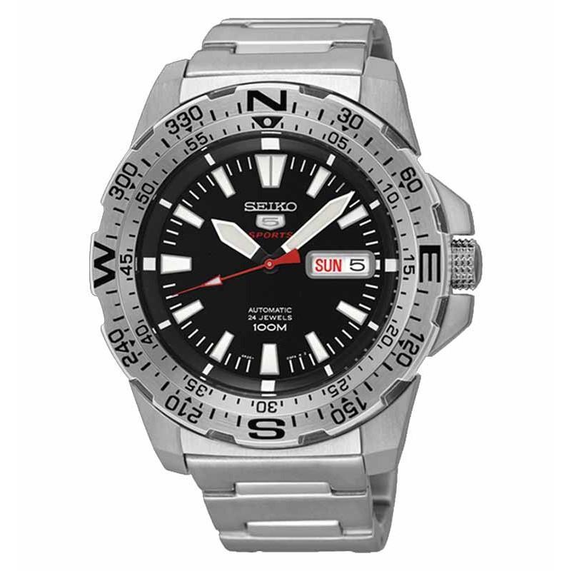 Seiko 5 SRP539K1 Sports Mini Monster Full Silver Black