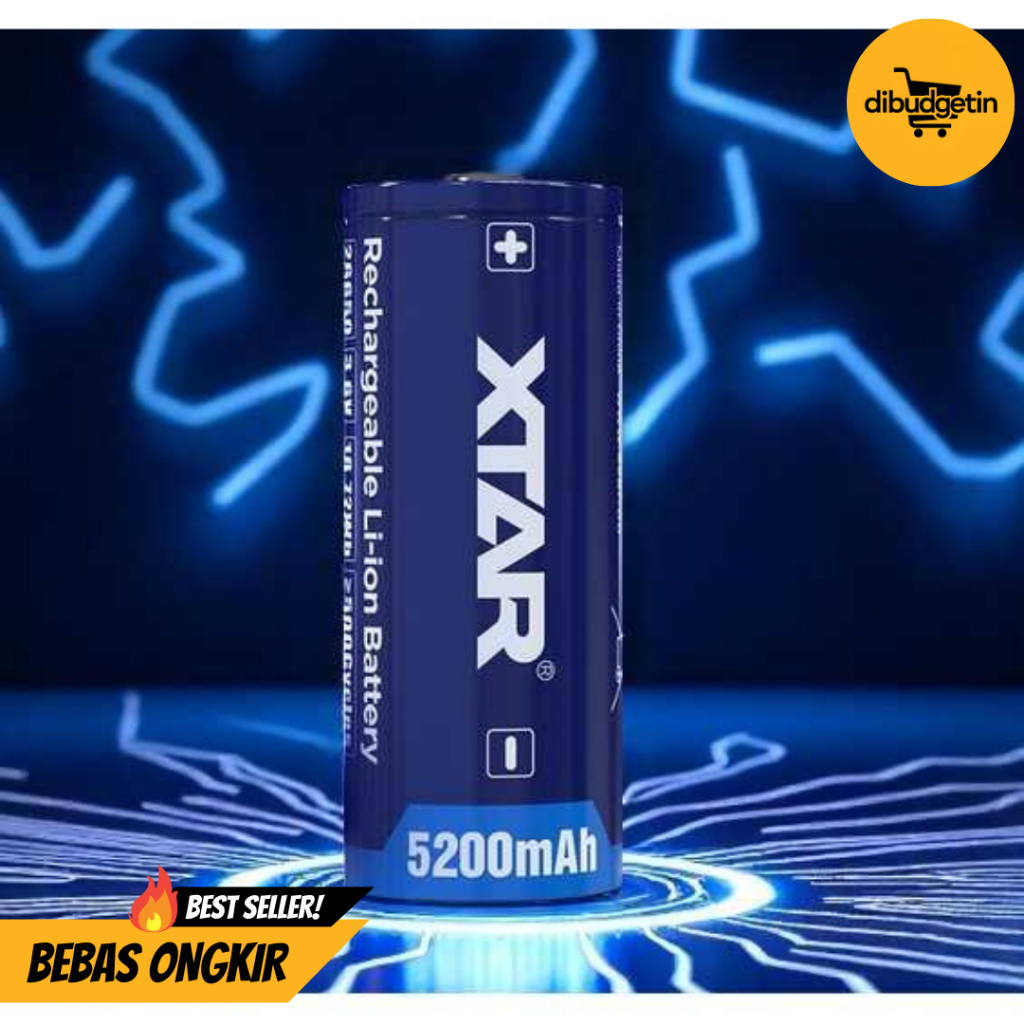 XTAR Baterai Rechargeable 26650 Li-Ion 3.6V 5200mAh 1 PCS