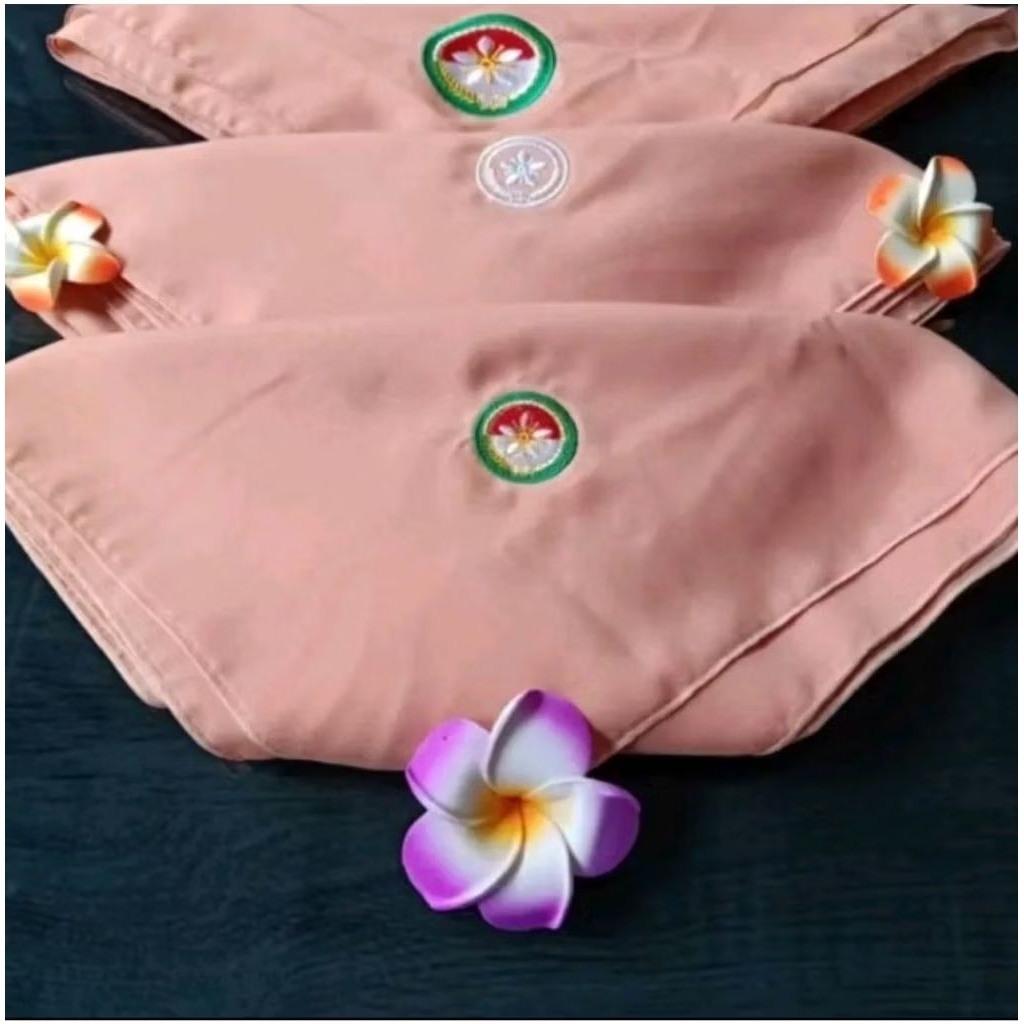 Jilbab/Hijab Dharma Wanita Logo Bordir / Segiempat Dharma Wanita / Hijab Dharma Wanita Logo