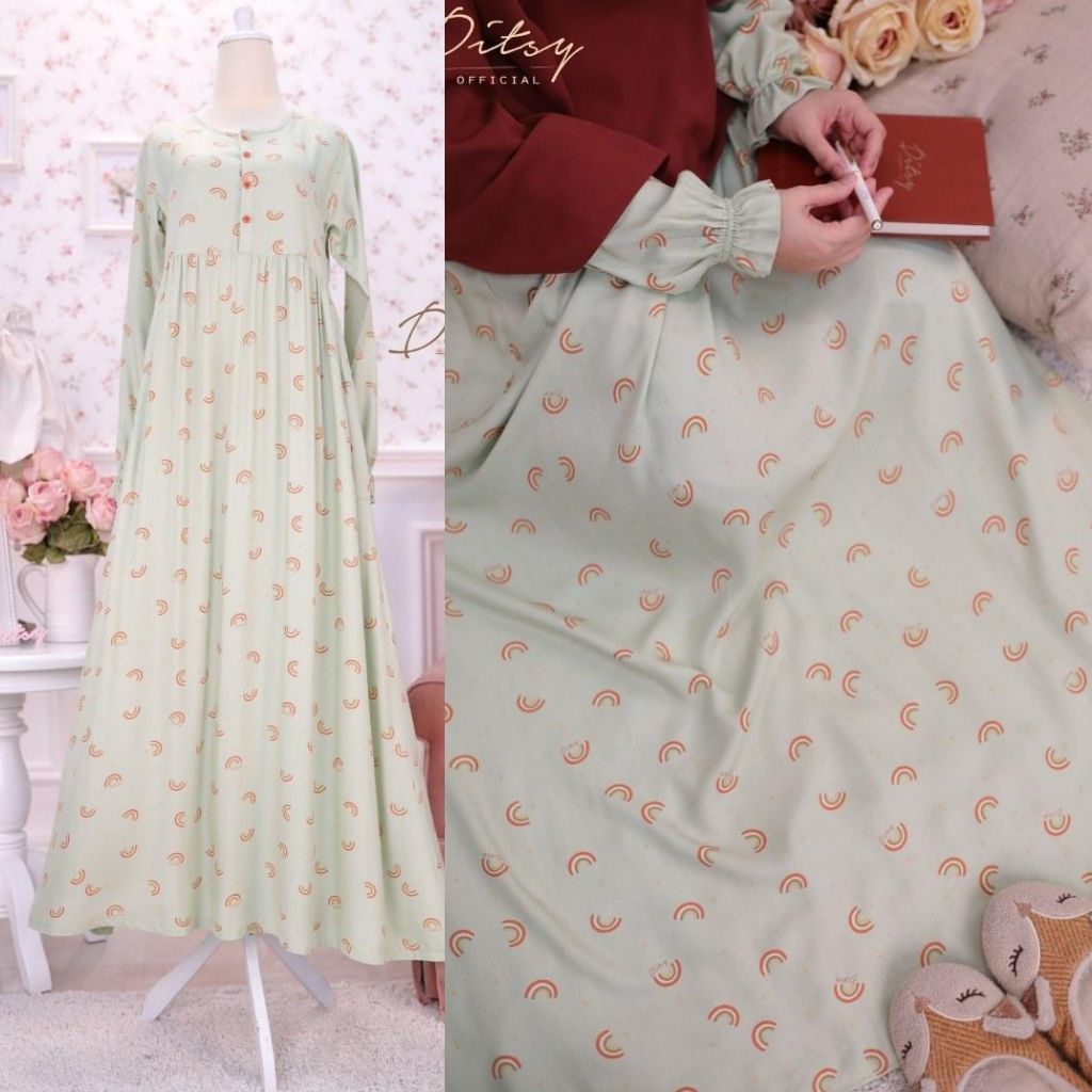 ditsy NWT rainbow teagreen size s