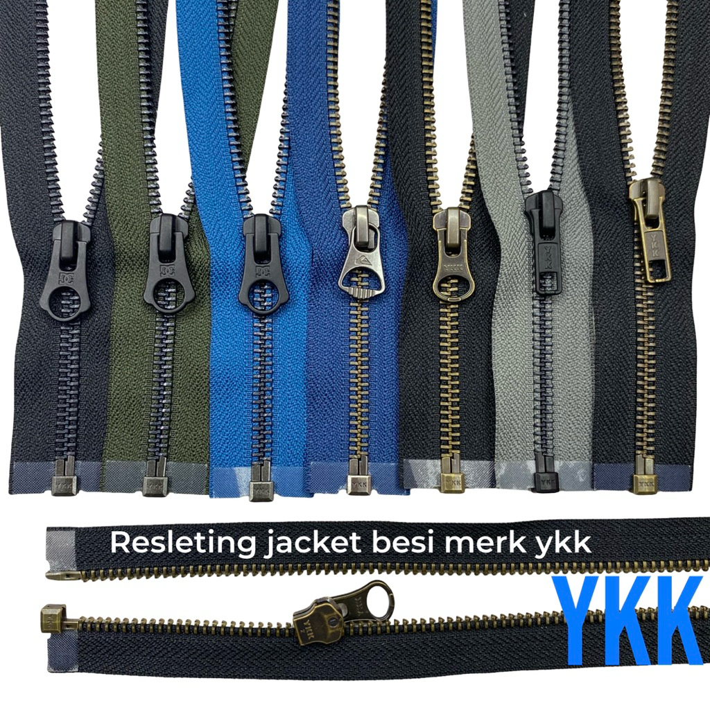 per pcs resleting besi  YKK  original hitam 60-67 cm