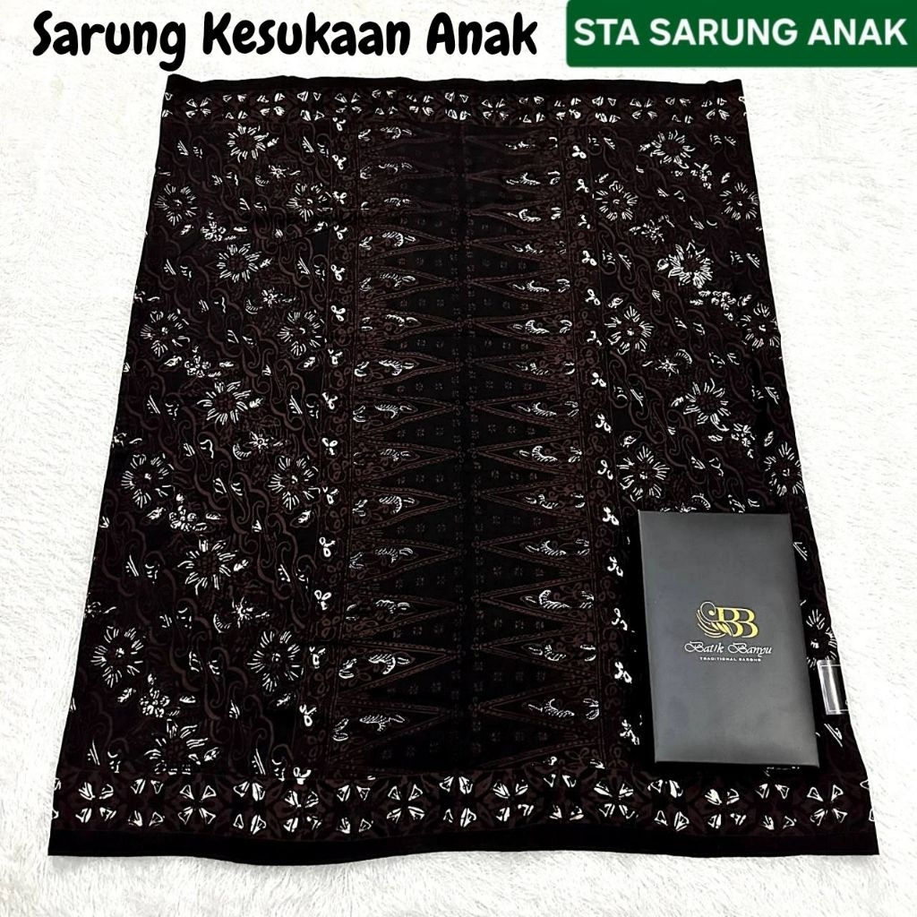 Sarung Anak Batik COD Kelas SD Warna Hitam Kesukaan Anak - Sarung Batik Anak Kelas SD