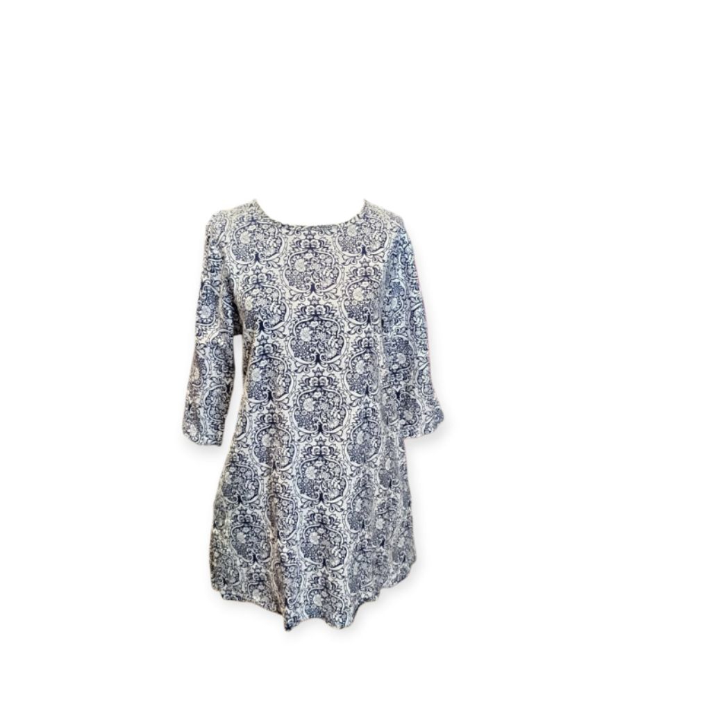 Korean White Floral Blouse