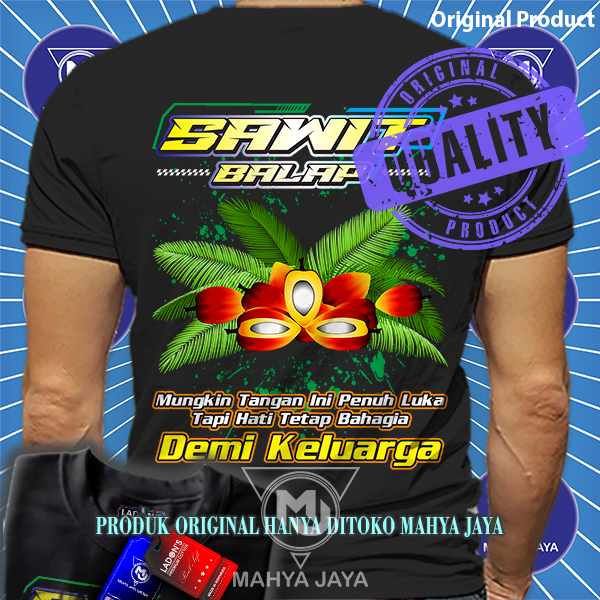 MAHYA JAYA BAJU KAOS PETANI SAWIT BALAP KATUN COMBED 24S LENGAN PENDEK DAN PANJANG