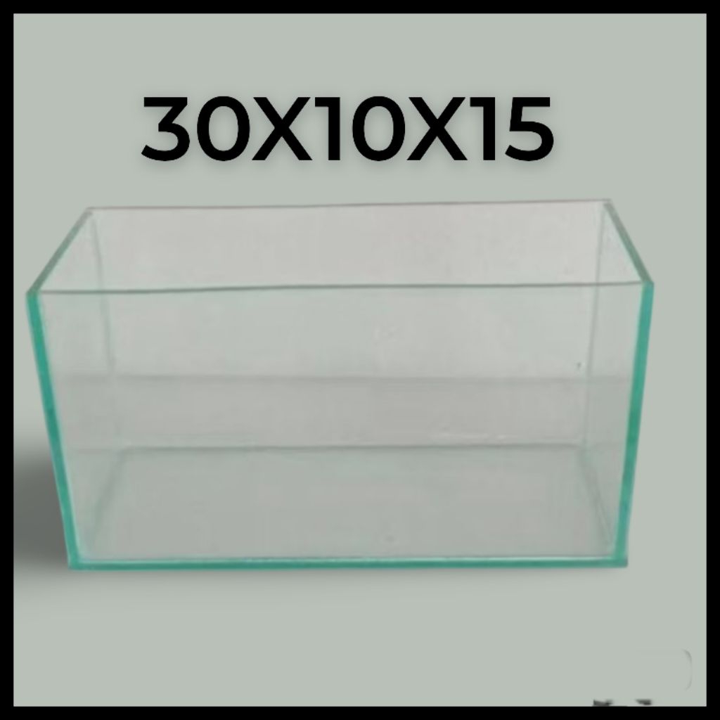 Aquarium kaca 30*10*15 // Soliter kaca // aquarium cupang // Soliter cupang // wadah ikan cupang, gu