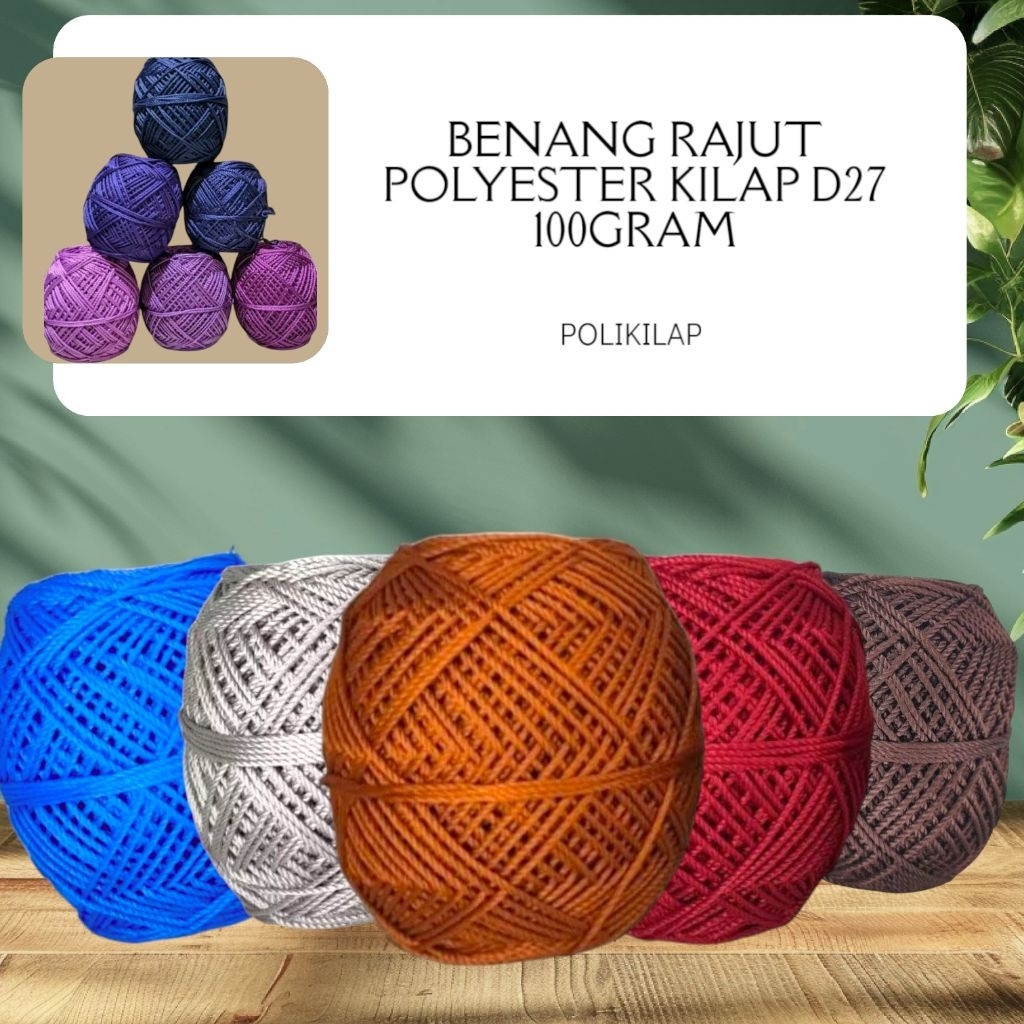 BENANG RAJUT POLIKILAP D27 POLYESTER KILAP TALI RAJUT