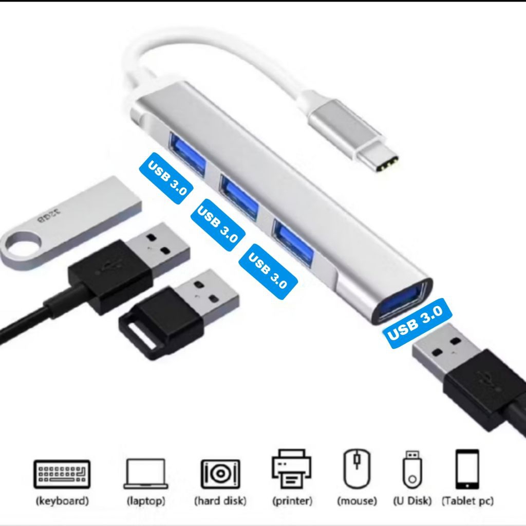 USB HUB CABANG TYPE C THUNDERBOLT OTG USB 3.0 3.2 HIGH SPEED MOBILADOR