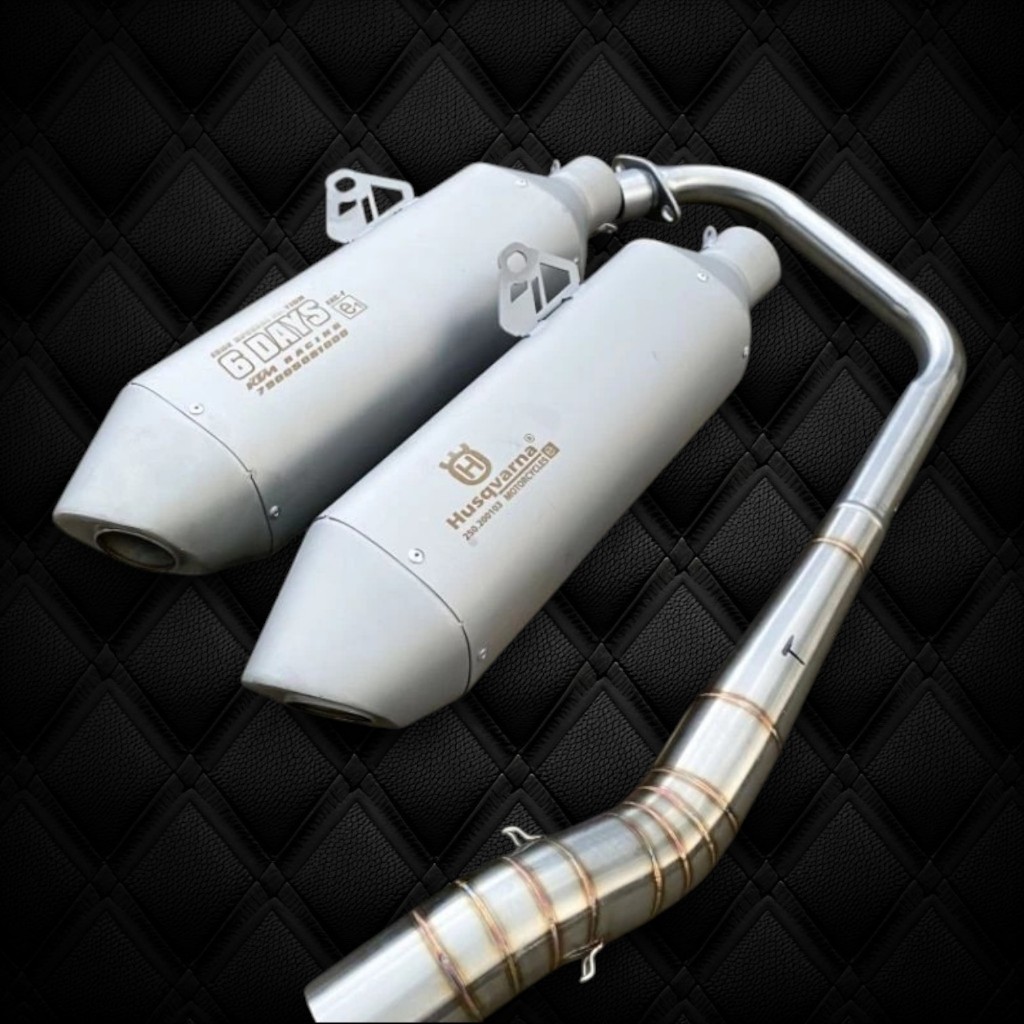 Knalpot KTM V2 6DAYS HUSQFARNA Slincer Tinggal Pasang PNP CB GL MP TIGER SCORPIO VERZA