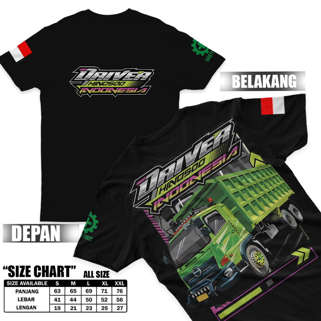 7APPPFASHION KAOS DRIVER HINO500 INDONESIA KAOS TRUK HINO