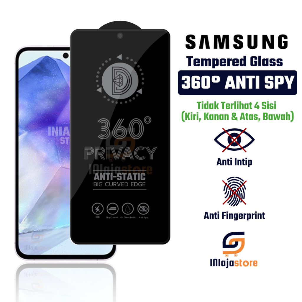 Tempered Glass 360° Privacy Anti Static Samsung A56 5G A55 5G A36 5G A35 5G A53 5G A52s 5G A52 5G A5