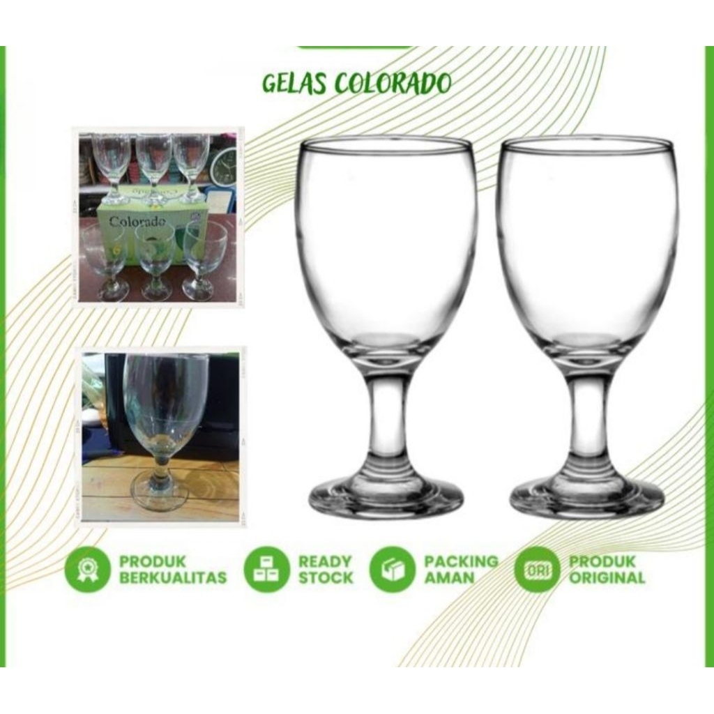 Gelas wine 1 set 6 pcs /Gelas Kaki/ Gelas Wiski