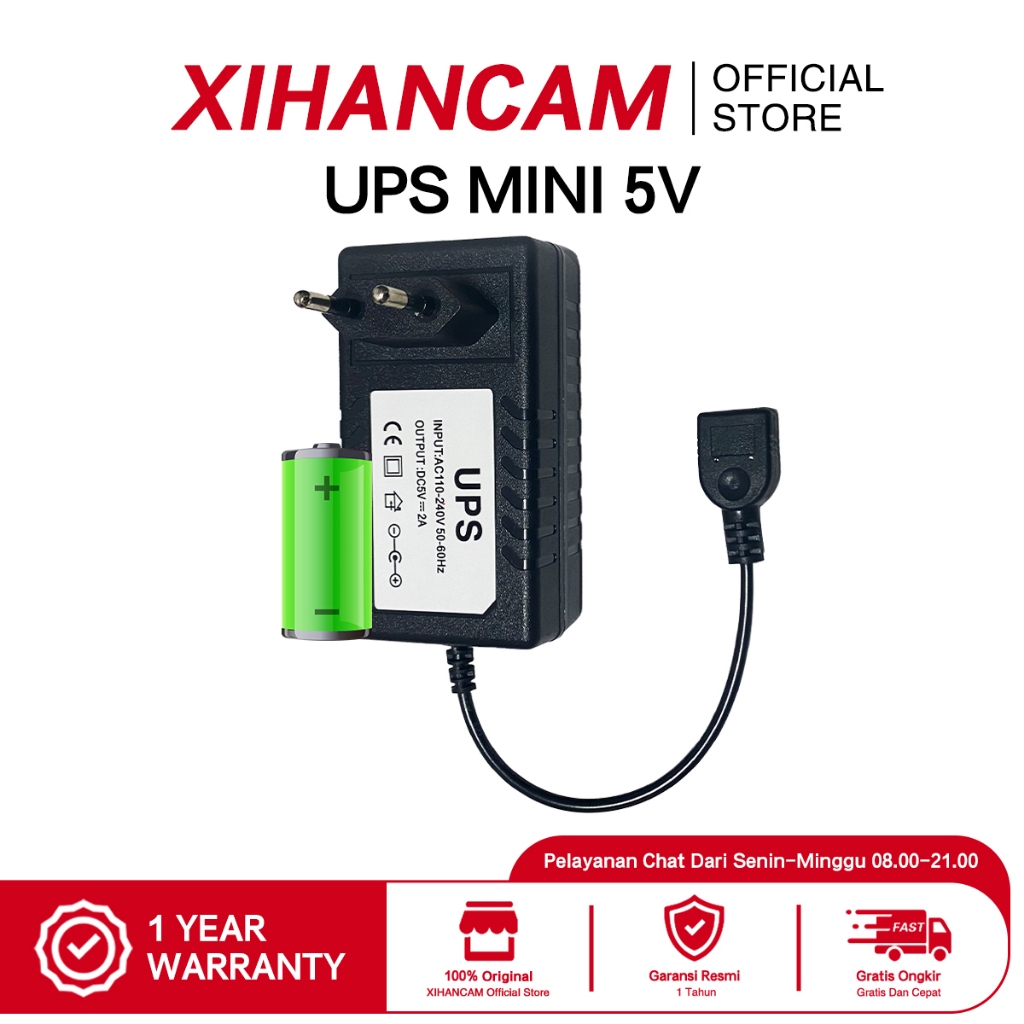 XIHANCAM UPS Mini Adaptor Daya UPS 5V Adaptor Power Mini UPS CCTV Charger USB Cadangan Baterai Untuk