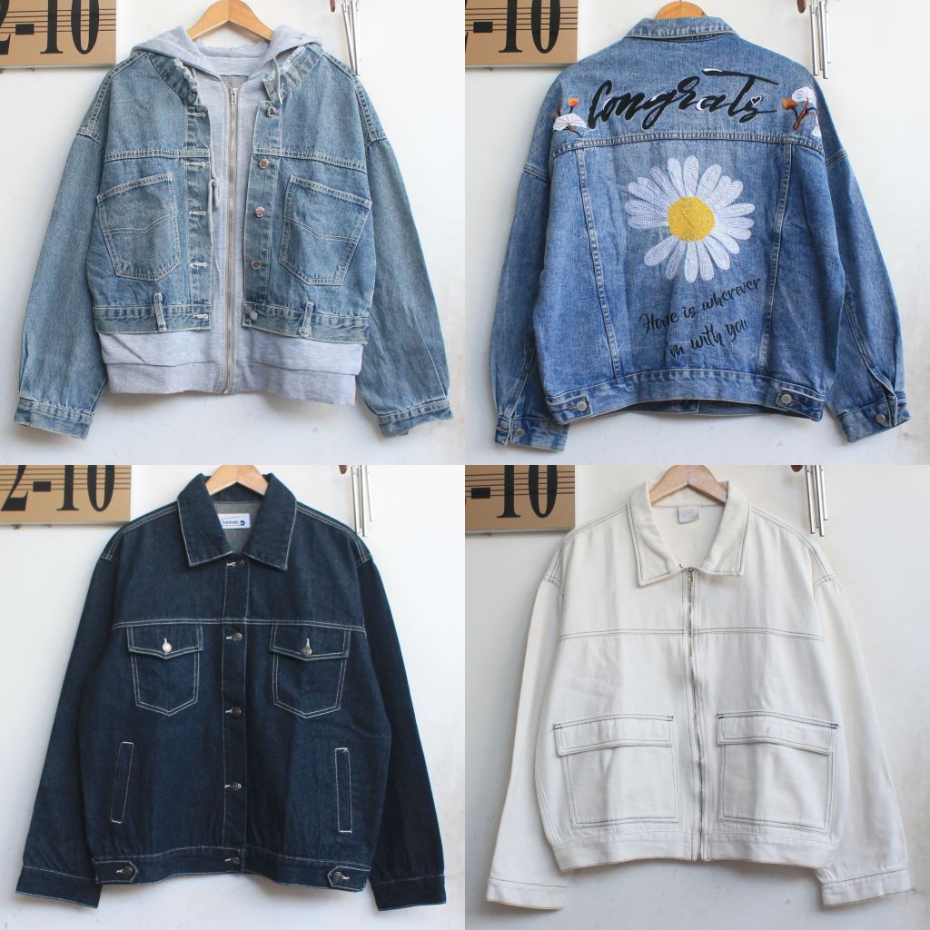 HOT Jaket Jeans Denim Vest Cewek Unisex Biru Muda