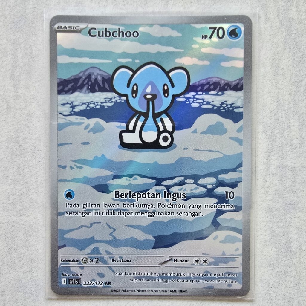 Cubchoo AR Seri Hitam Putih sv11s 223/172 - Kartu Pokemon TCG Indonesia
