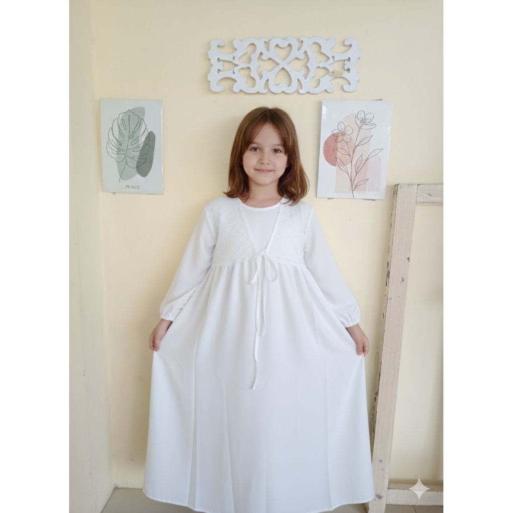 gamis anak murah /gamis anak kringkel/gamis anak kombinasi brukat