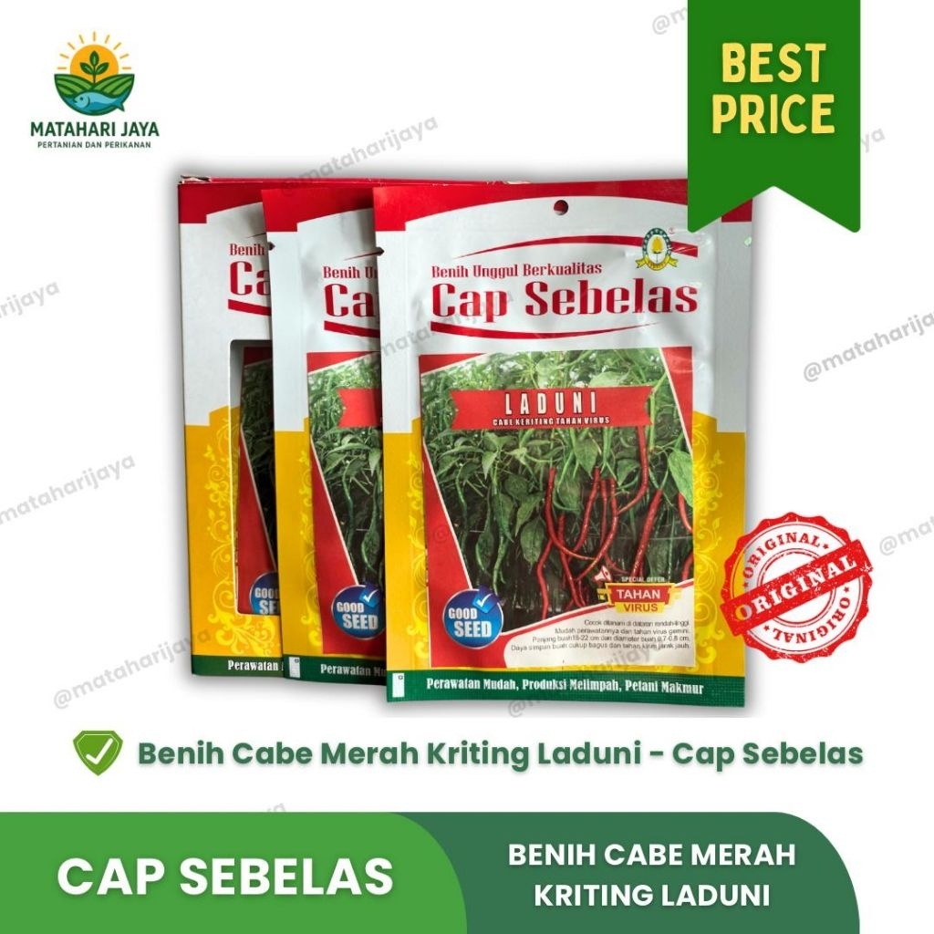 Benih Cabai Laduni 10gram – Cabai Keriting Tahan Virus Cap Sebelas