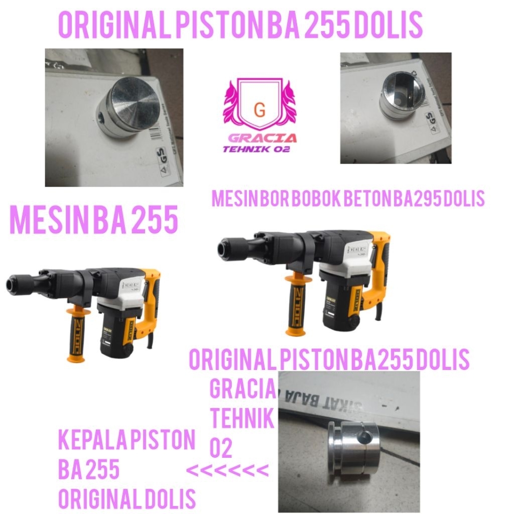SET PISTON DAN STANG BA255 MESIN BOR DOLIS BA255 ORIGINAL STANG DAN PISTON BA255 KEPALA PISTON ORIGI