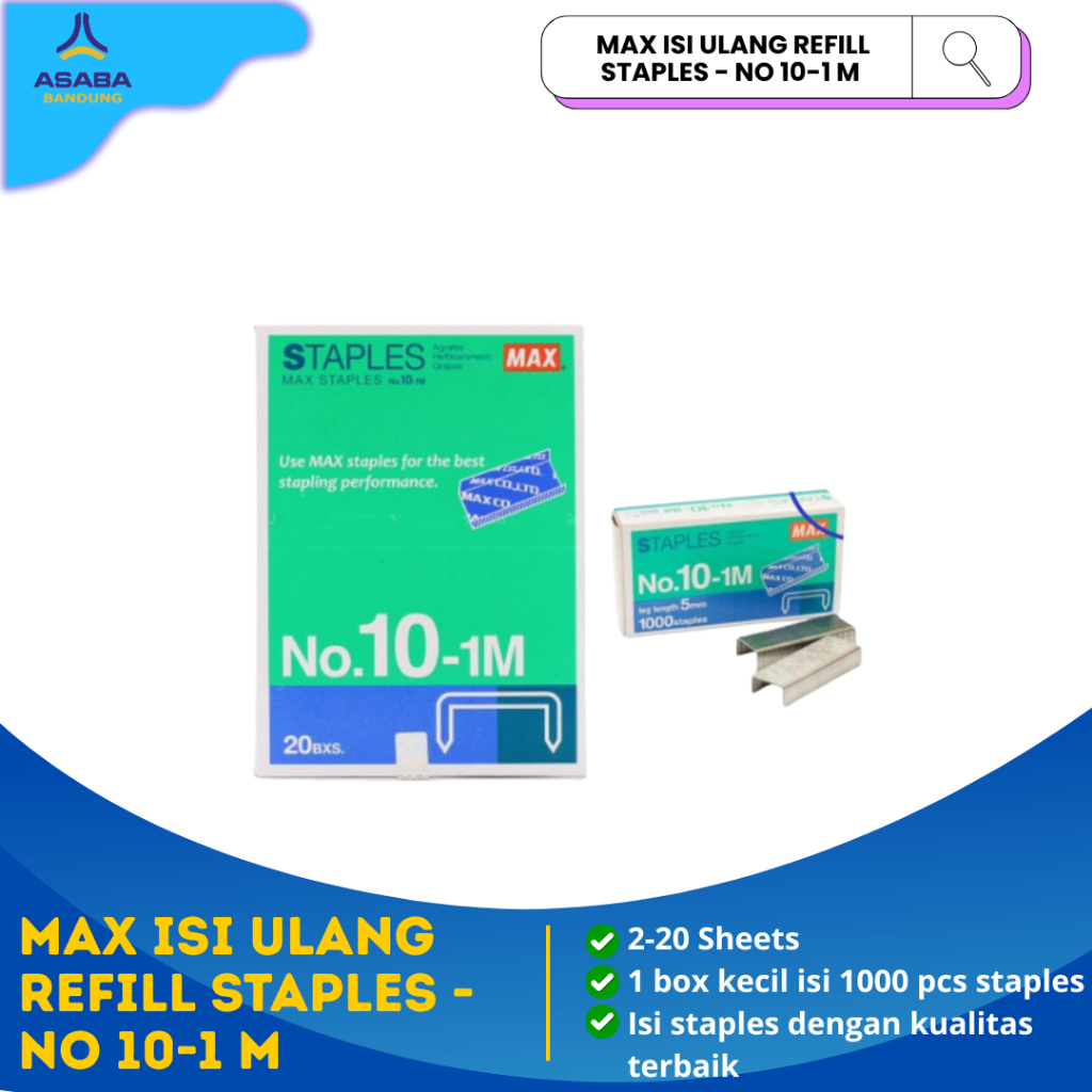Asaba Bandung - Staples/ Isi / Refill Stapler Max 10-1M BOX
