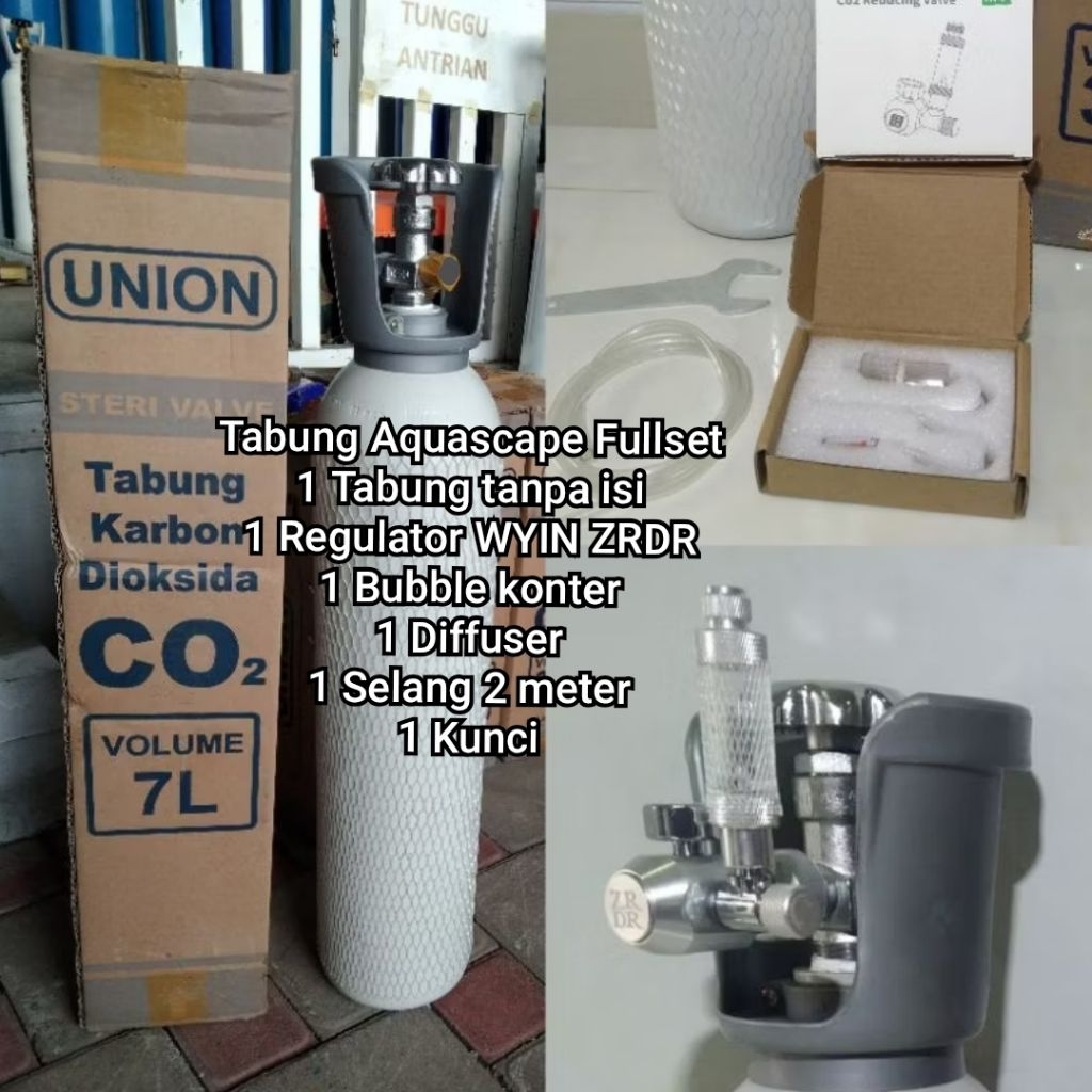 TABUNG CO2 UNION/PUREAIR TANPA ISI + FULLSET UNTUK CO2 AQUASCAPE