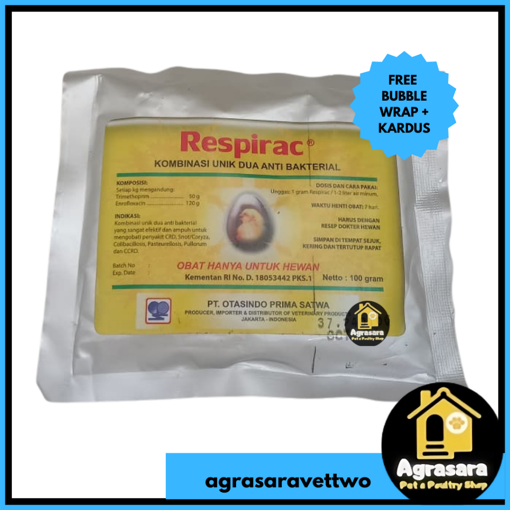 respirac 100gram ( enrofloxacin + trimesulf) ampuh u/ snot crd komplex