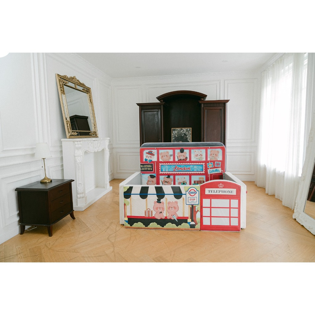 Lumba BumperBed & Playground Antibacterial London Bus | Bumpermat | Playmat | Box bayi | Matras Bayi