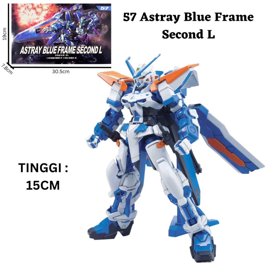 Gundam 57 Astray Blue Frame Second L 1/144 – Model Kit Original / Gunpla Action Figure