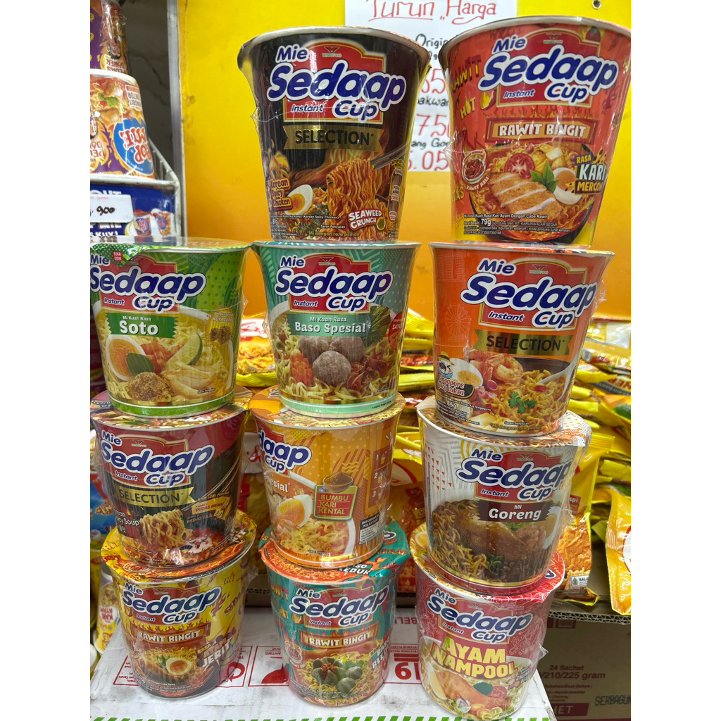 sedaap cup mie sedap gelas aneka varian