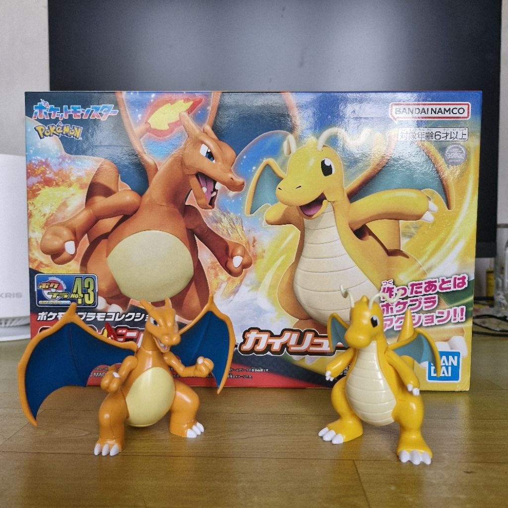 Pokemon Plamo Charizard & Dragonite sudah rakit lengkap