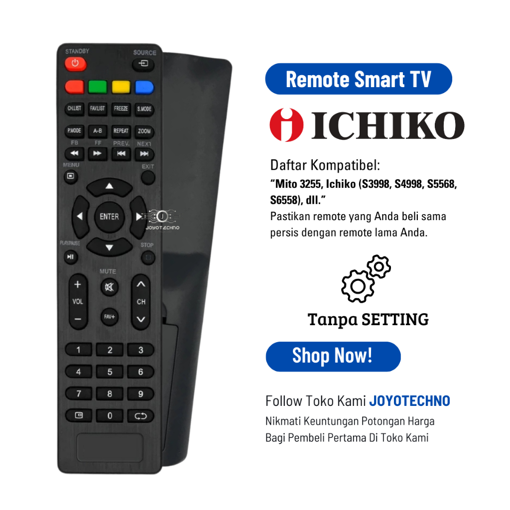 Remote TV Ichiko S3998 S4998 S5568 S6558 LCD LED Android Smart TV