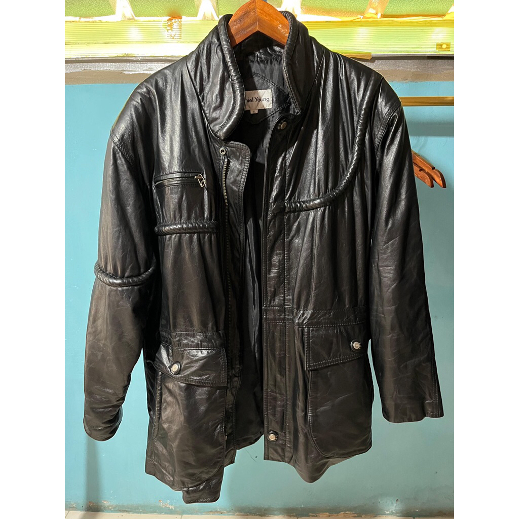 jaket kulit vintage90s