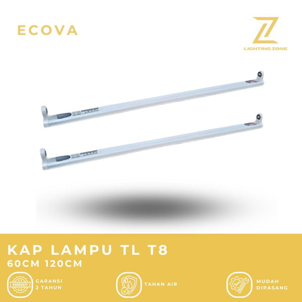 Kap Lampu TL Tube T8 Ecova 60 120cm