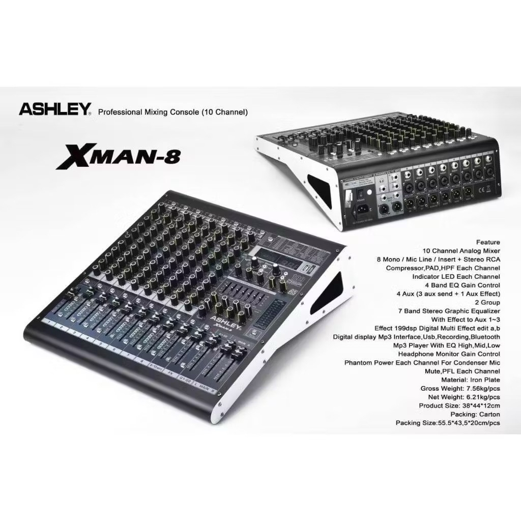 NEW MIXER ASHLEY XMAN 8/ ASHLEY X MAN 8 8CHANNEL ASHLEY XMAN8