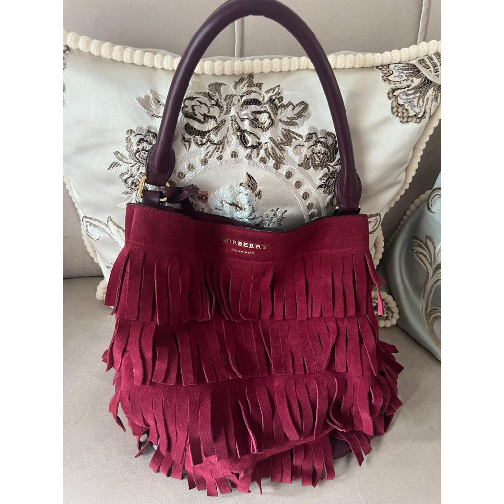 Burberry Prorsum Suede Leather Bag - Preloved Auth