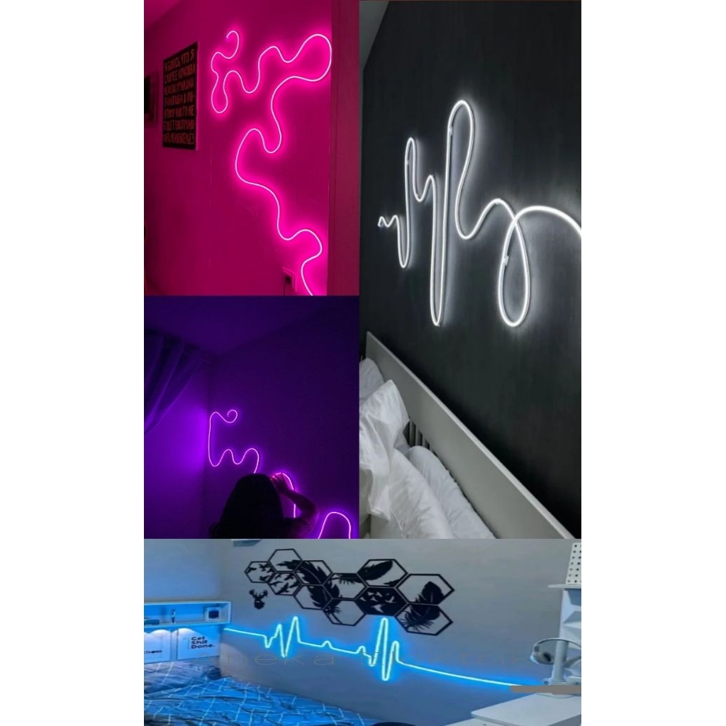 LED Strip Neon Fleksibel Hias Dinding & Plafon – Lampu Kamar Aesthetic