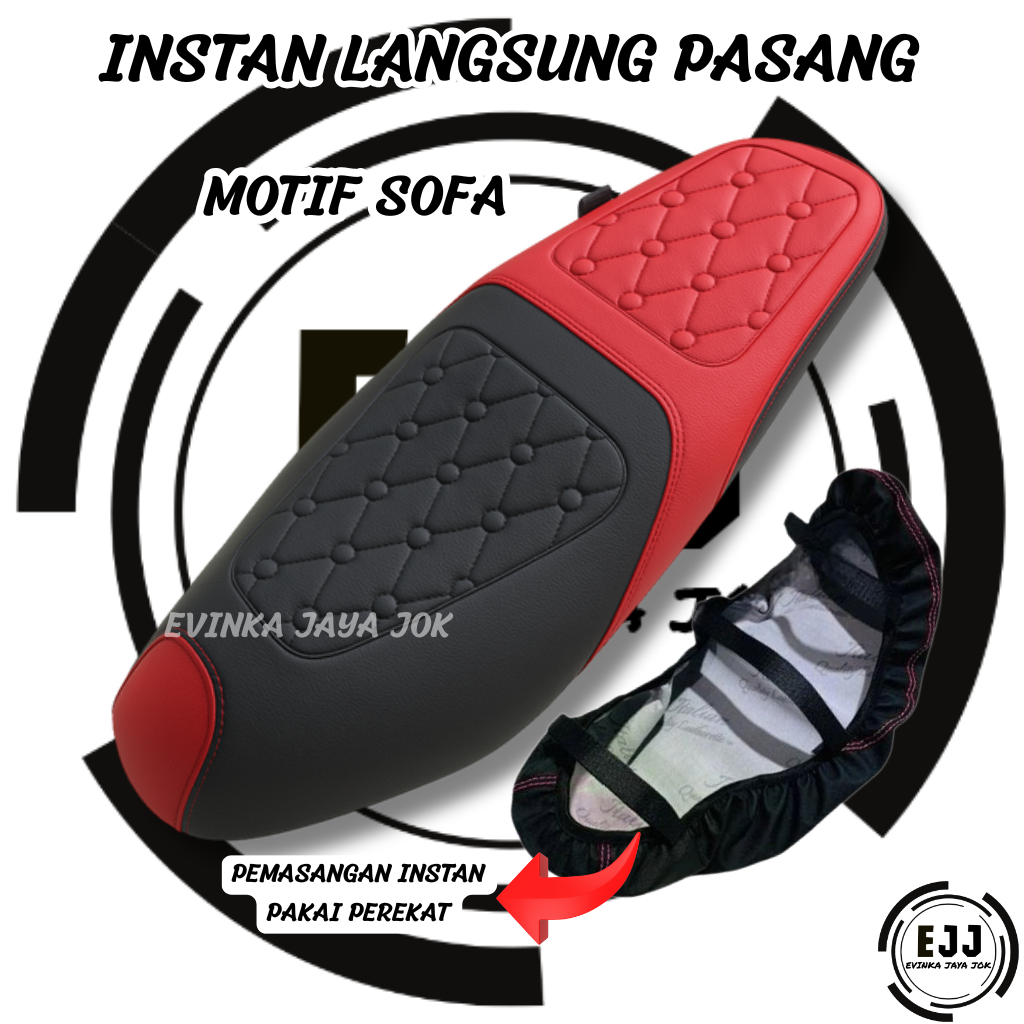 Sarung Jok Motor Instan Motif Sofa untuk Semua Motor PCX Beat Scoopy Vario NMAX Aerox Mio DLL