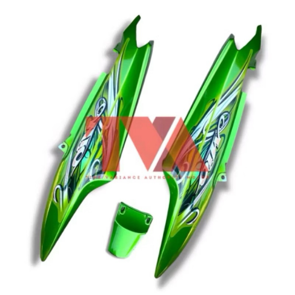 BODY SAMPING BODI BELAKANG KANAN KIRI YAMAHA MIO SPORTY MIO SMILE WARNA HIJAU SET STRIPING MIO SMILE